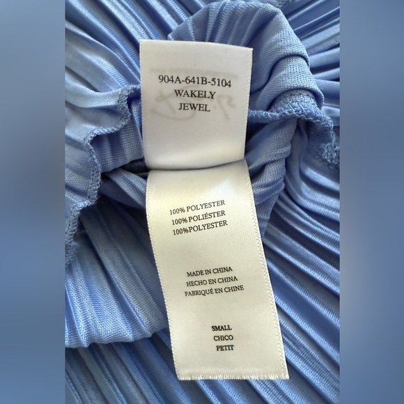 Rails Plisse Pleated Sleeveless Midi Dress in Jewel Blue Mock Neck size S - Picture 13 of 15